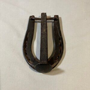 Western Horseshoe‎ Door Knocker Cast Iron 6.5" Black Vintage
